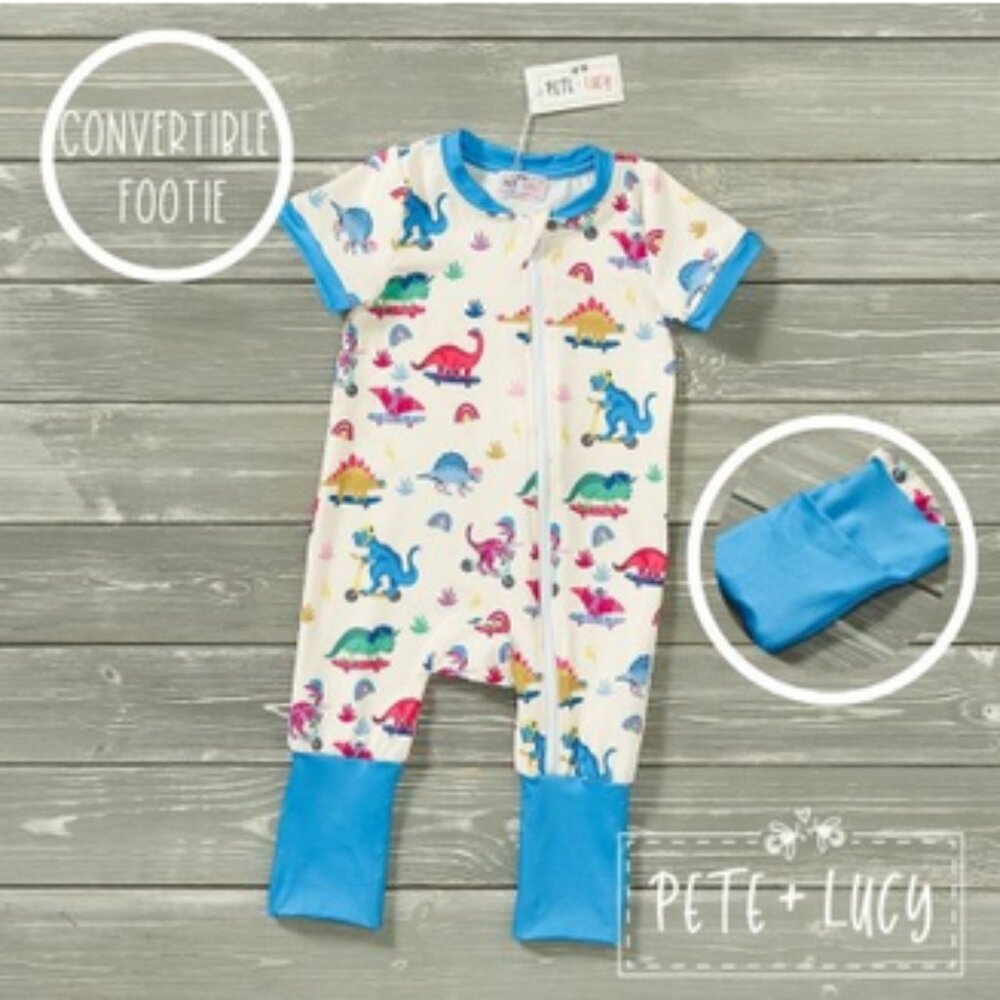 NWT Dino Party romper by Pete + Lucy
